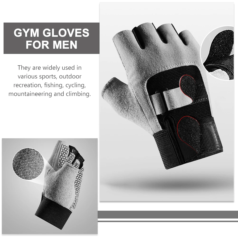 

Gray M Workout for Men Women Breathable Half Finger Weight Lifting Cycling Gloves Outdoor Sports Training Anti Slip