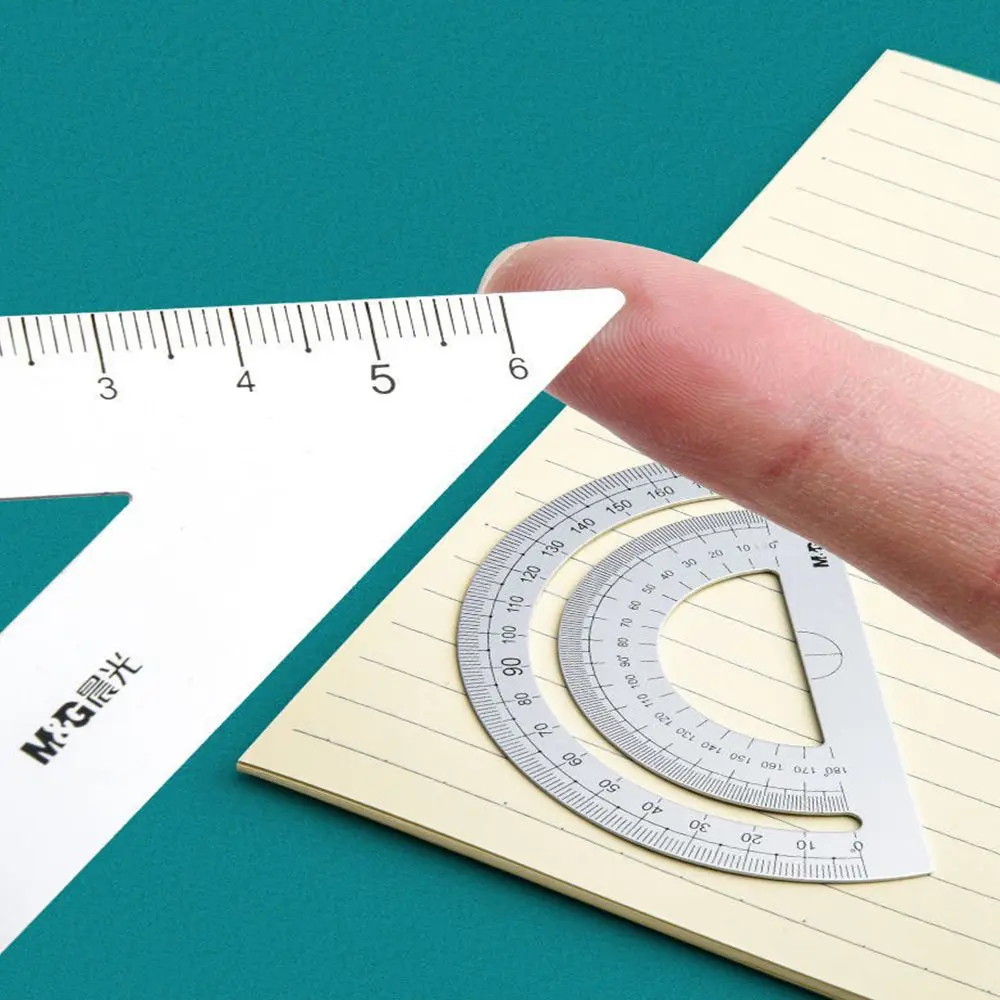 High quality Durable Compass Maths School Measurement Examination Stationery Aluminium Ruler Set Drafting Supplies Metal Rulers