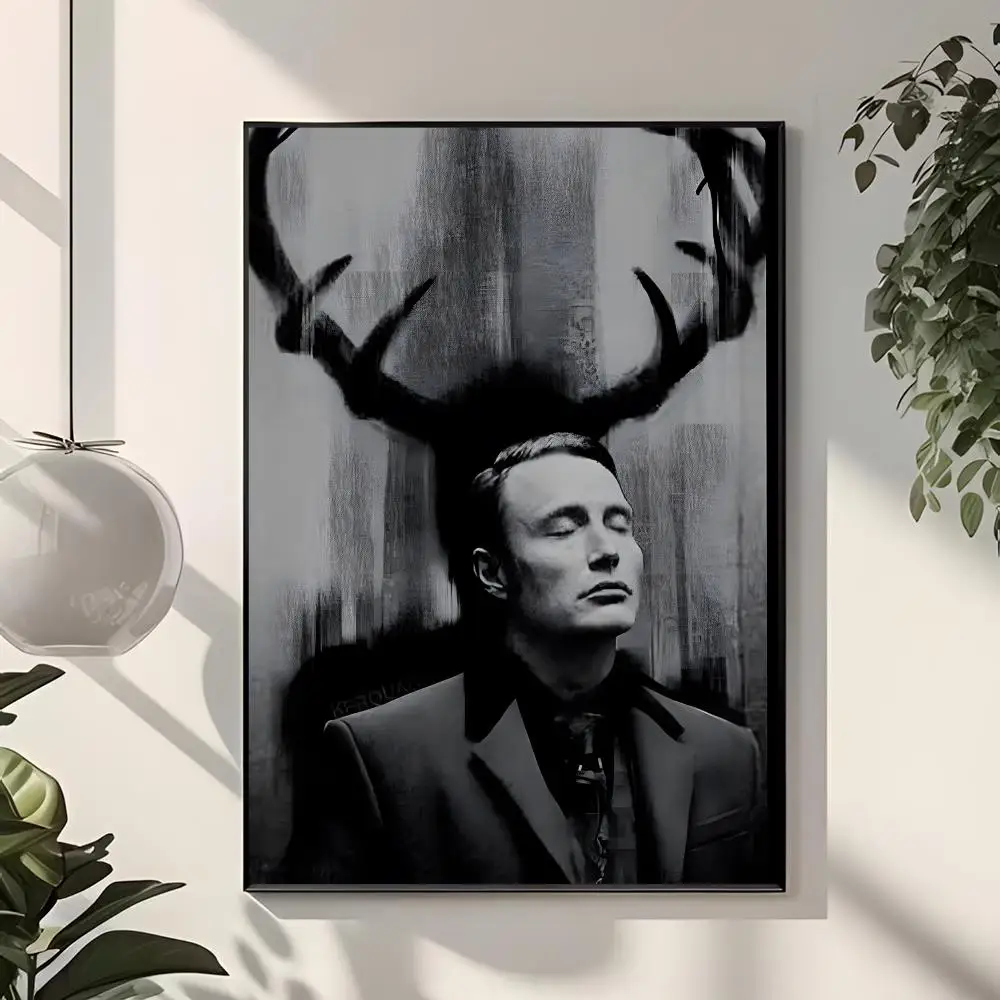 Striking Danish Charismatic M-Mads Mikkelsen Poster Modern Home Decor & Interior Design | Wall Art Collection