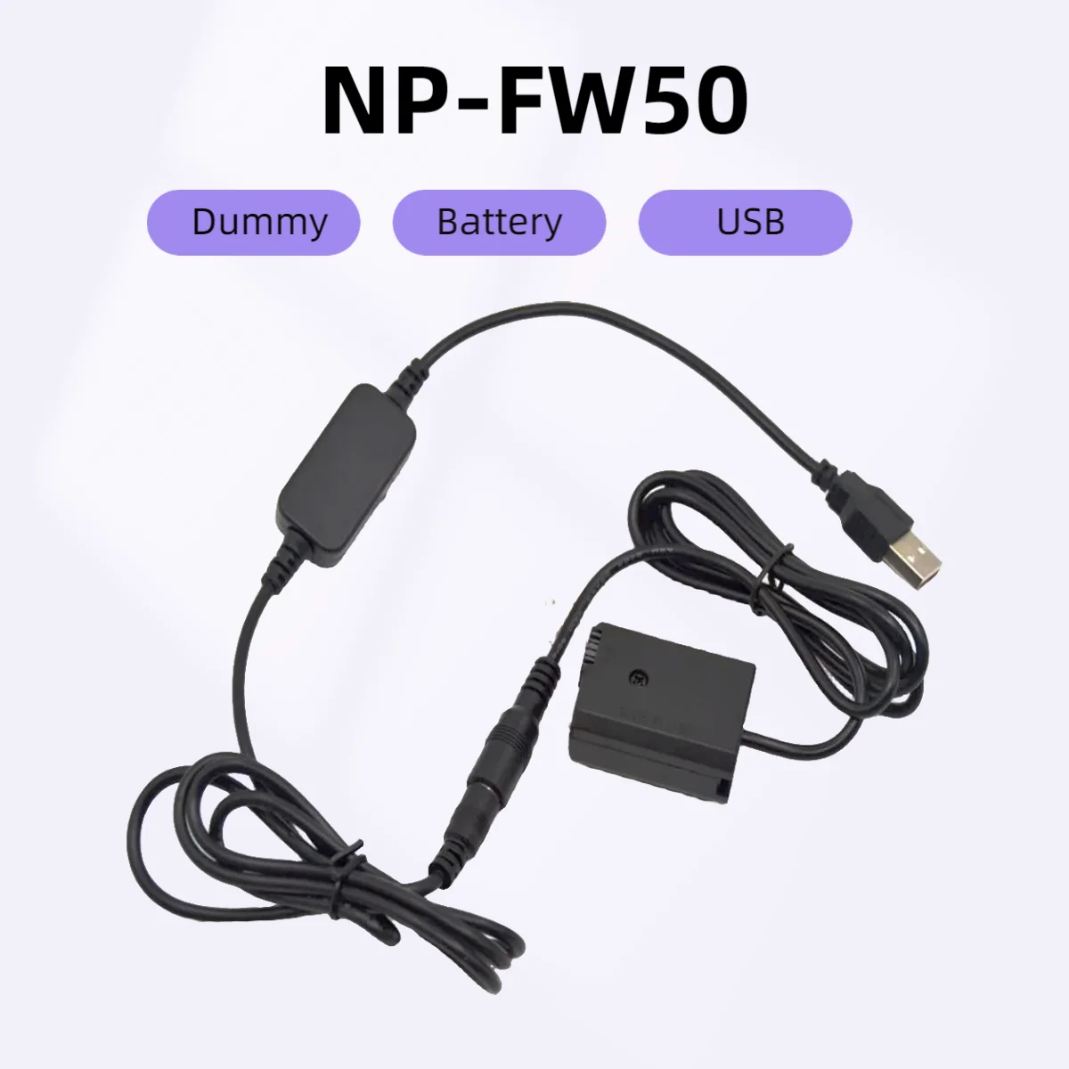 AC-PW20 NP-FW50 Dummy Battery+Power Bank USB Cable For Sony A7 A7S A7K A7II A7R A7RII A6300 A6400 A5000 A5100 A6000 ZV-E10