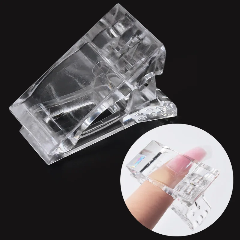 Transparent Nail Art Clips Gel Polish Fixed Extension Fingernail Building Tips Plastic Clamps Manicure Tools Nail Clip