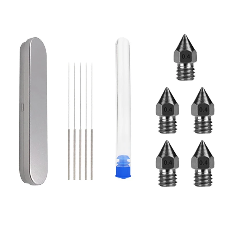 3D Printer Cleaning Tool Set 0.4Mm MK8 Hardened Steel Nozzle Cleaning Needle Combination With Storage Box