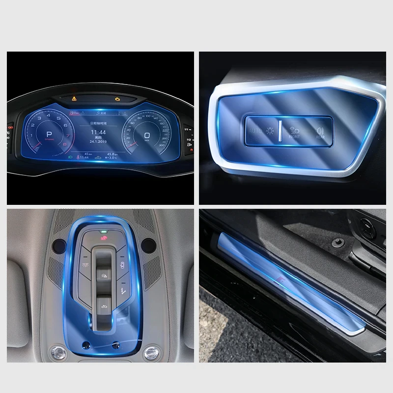 For Audi A6 A7 C8 2019-2021 Car Interior Center Console Transparent TPU Protective Anti-scratch Repair Film Accessories Refit