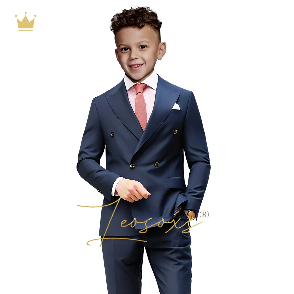 Boys classic peak lapel suit 2-piece suit, children's 3~16 years old custom double-breasted dress classic formal wear