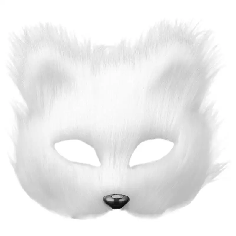 

Mask Masks Animal Fox Cosplay Masquerade Halloween Furry Party Face Half Costume Blank Therian Cat Carnival Hallween Diy Stage