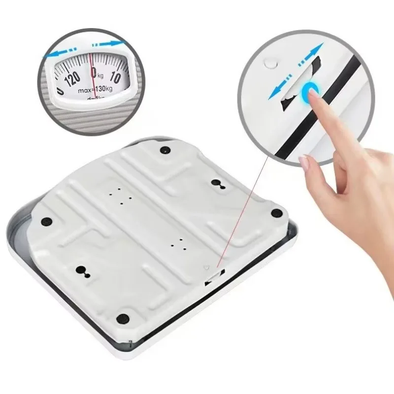 180KG/1kg PU Non Anti slip Leather Pad Human Body Weight Balance Bathroom Scale Analog Spring Human Body 130KG Mechanical Scale