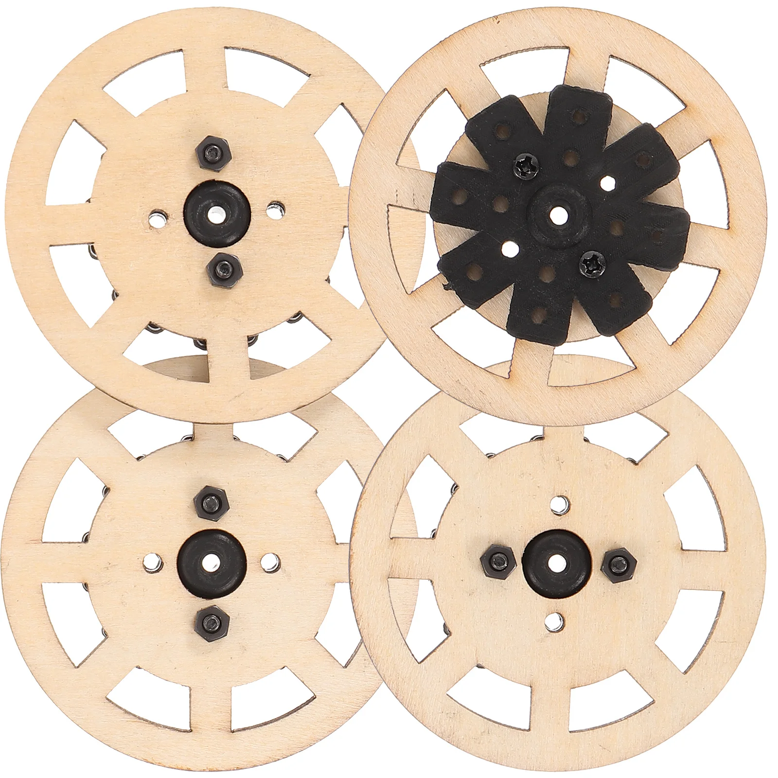 

4pcs Wooden Wheels DIY 50mm Toy Car Supplies Small Replacement Remote Control Car Tire Rc Accessories Vehicle Model Parts