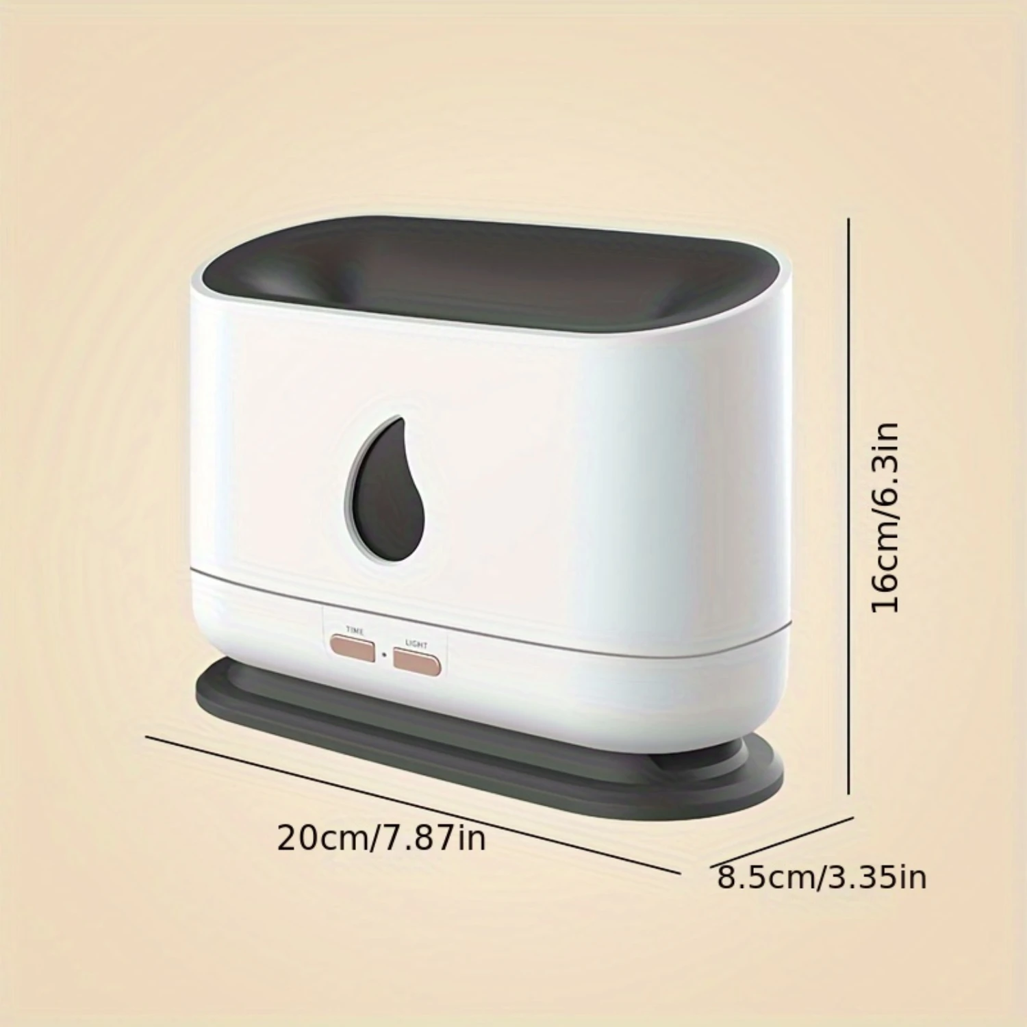 Увлажнитель для ароматерапии с пламенем DQ701 — питание от USB, идеально подходит для небольших помещений, резервуар для воды на 16,91 унции, уровень шума 36 дБ, автоматическое отключение, меха