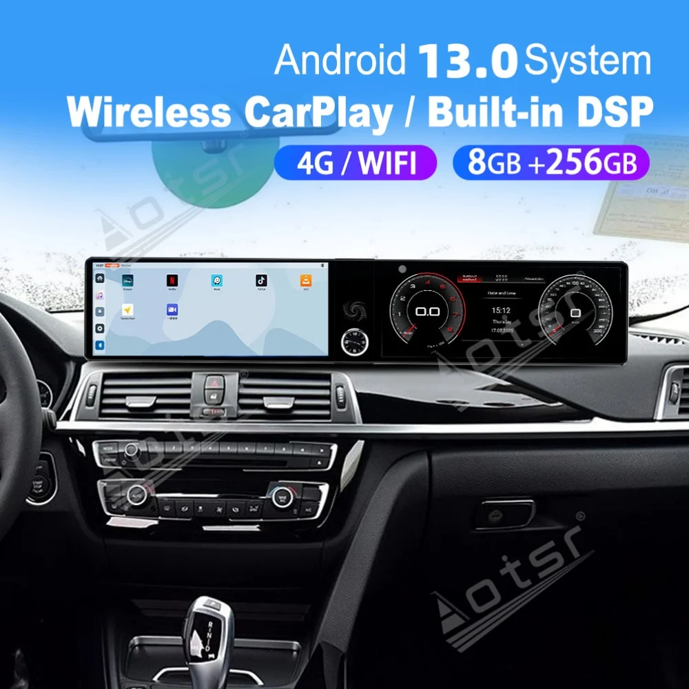 

12.3" Dual Qualcomm Android 13 Car Multimedia Automotive For BMW 3 Series 4 Series 2005~2019 GPS Navigation Car Radio Head Unit