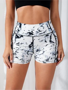 High-Waist Moisture-Wicking Yoga Shorts 4 High-Waist Fitness Yoga Shorts Women's Sportswear Butt-Lifting High-Elasticity Moisture-Wicking Breathable for Gym Yoga 4