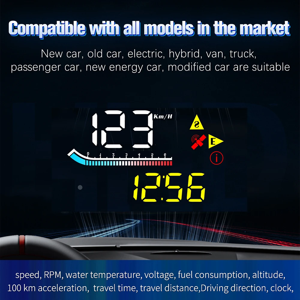 For All Cars Mini Auto Electronics Accessories M17 OBD GPS Head Up Display Windshield Projector Car HUD Speedometer