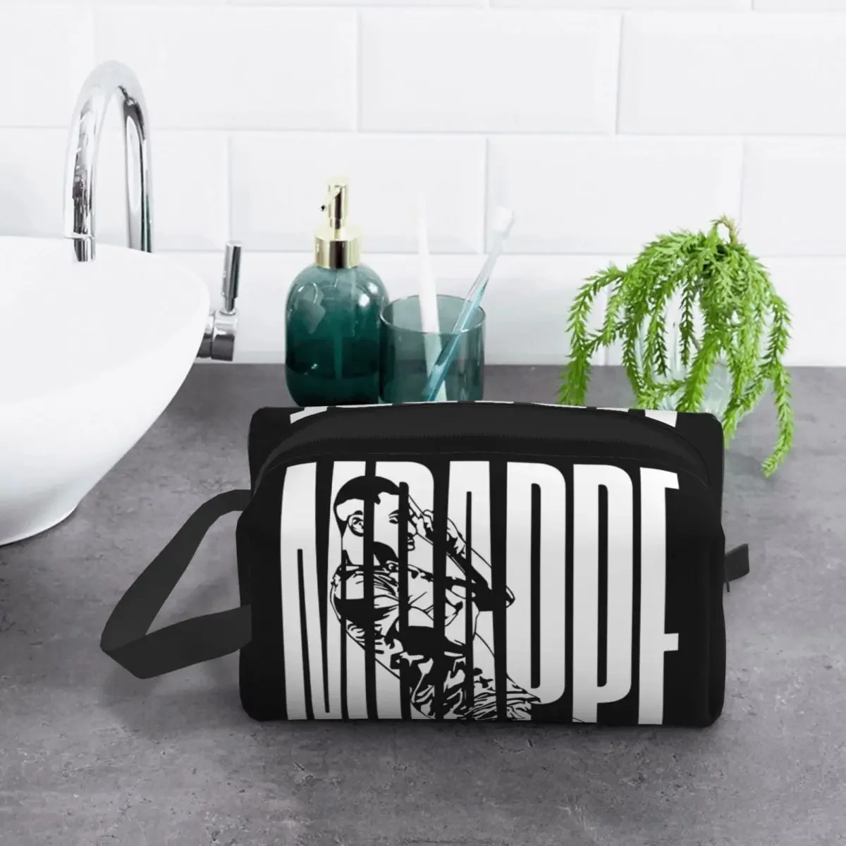 Custom Travel Mbappes Soccer Toiletry Bag French KM Football Makeup Cosmetic Organizer for Women Beauty Storage Dopp Kit Box