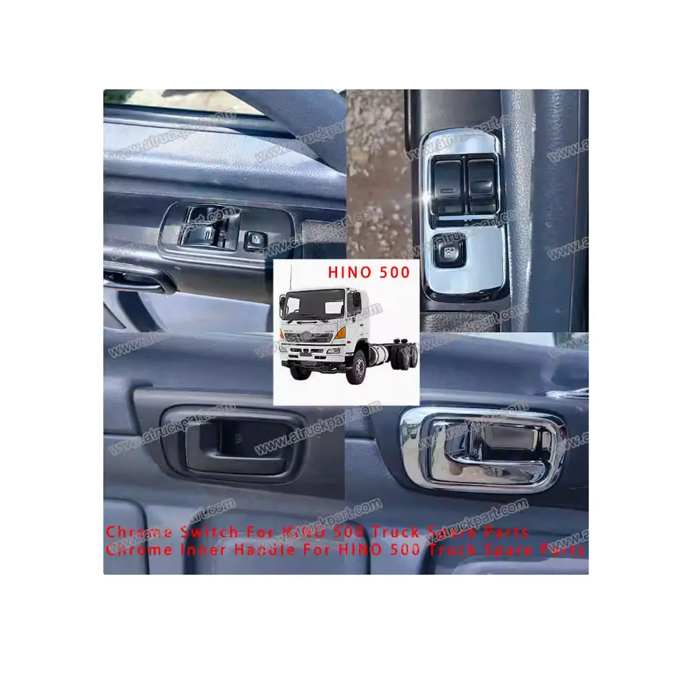 FDONG 1 Set Chrome Inner handel Paseted Chrome Swich/Chrome Window regulator cover for Hino 500