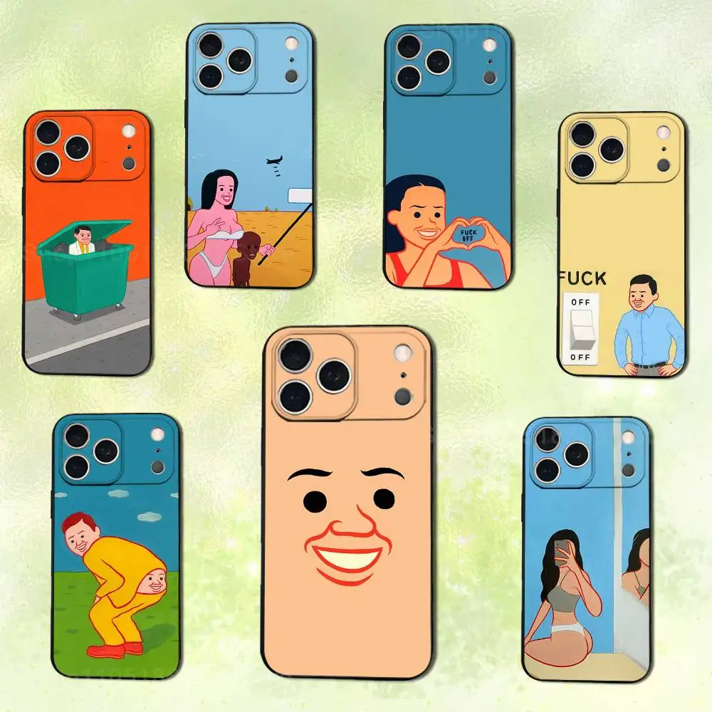 

Art J-Joan C-Cornella Funny For iPhone 14,13,17,12,11,16,15,Plus,Pro Max,XS,X,XR,SE,Mini,Phone Case Soft Silicone Black Cover