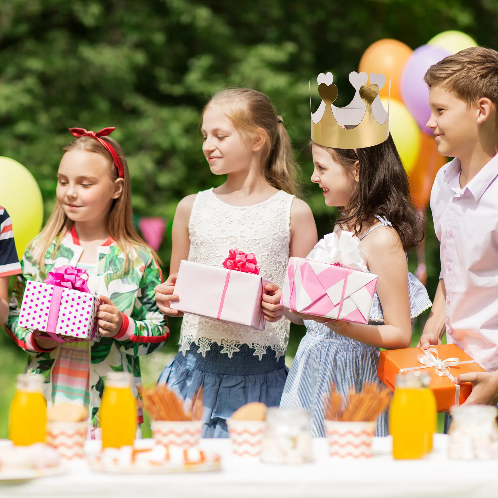 

40 шт. Короны для дня рождения, бумажные короны-королевства для самостоятельного изготовления, оптовые праздничные шапки для дней рождения, элегантные праздничные головные уборы для фестивалей