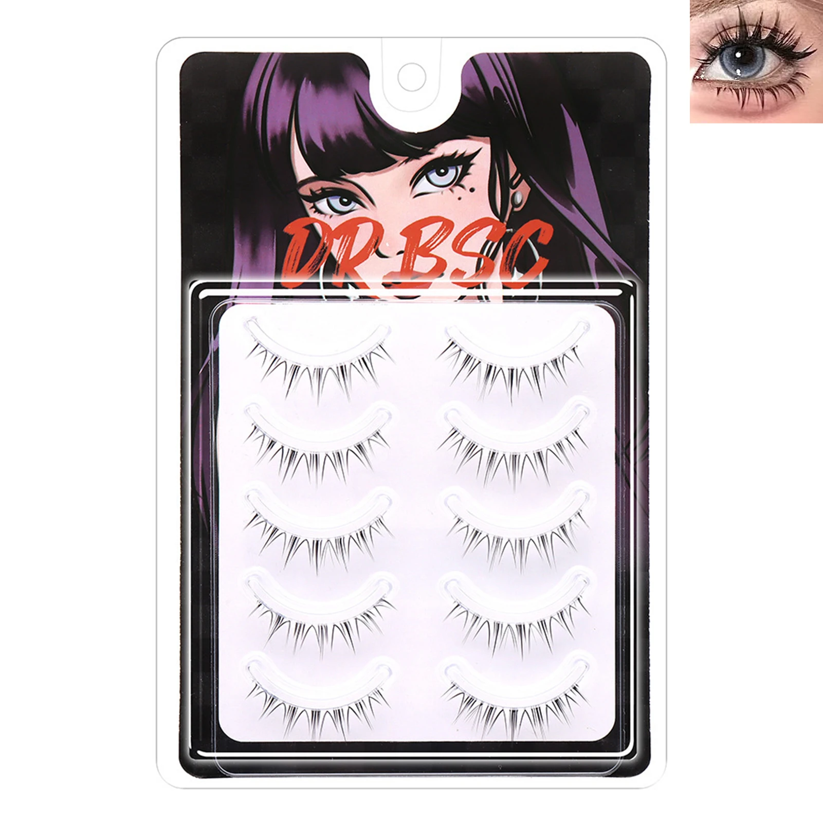 マンガ下まつげフルストリップつけまつげ女性用超軽量コミックまつげエクステンションパーティー結婚式やデートメイク用