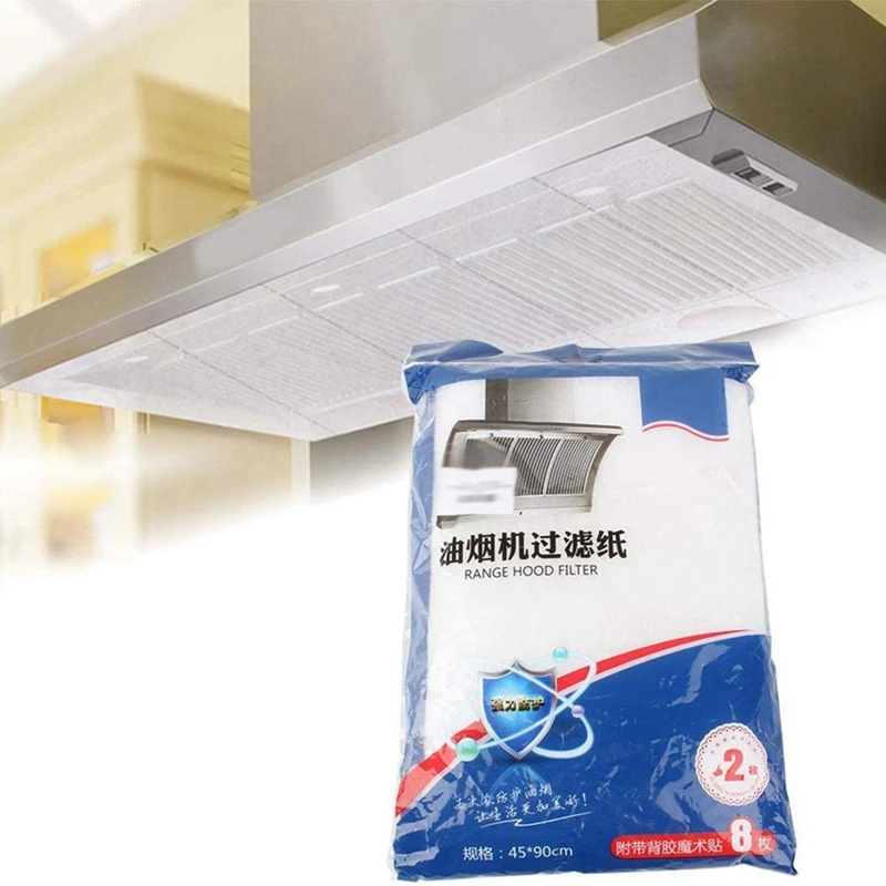 2PCS Range Hood Grease Filter Oil-Proof Filter Oil-Proof Sticker Oil-Absorbing Paper Range Hood Kitchen Appliance