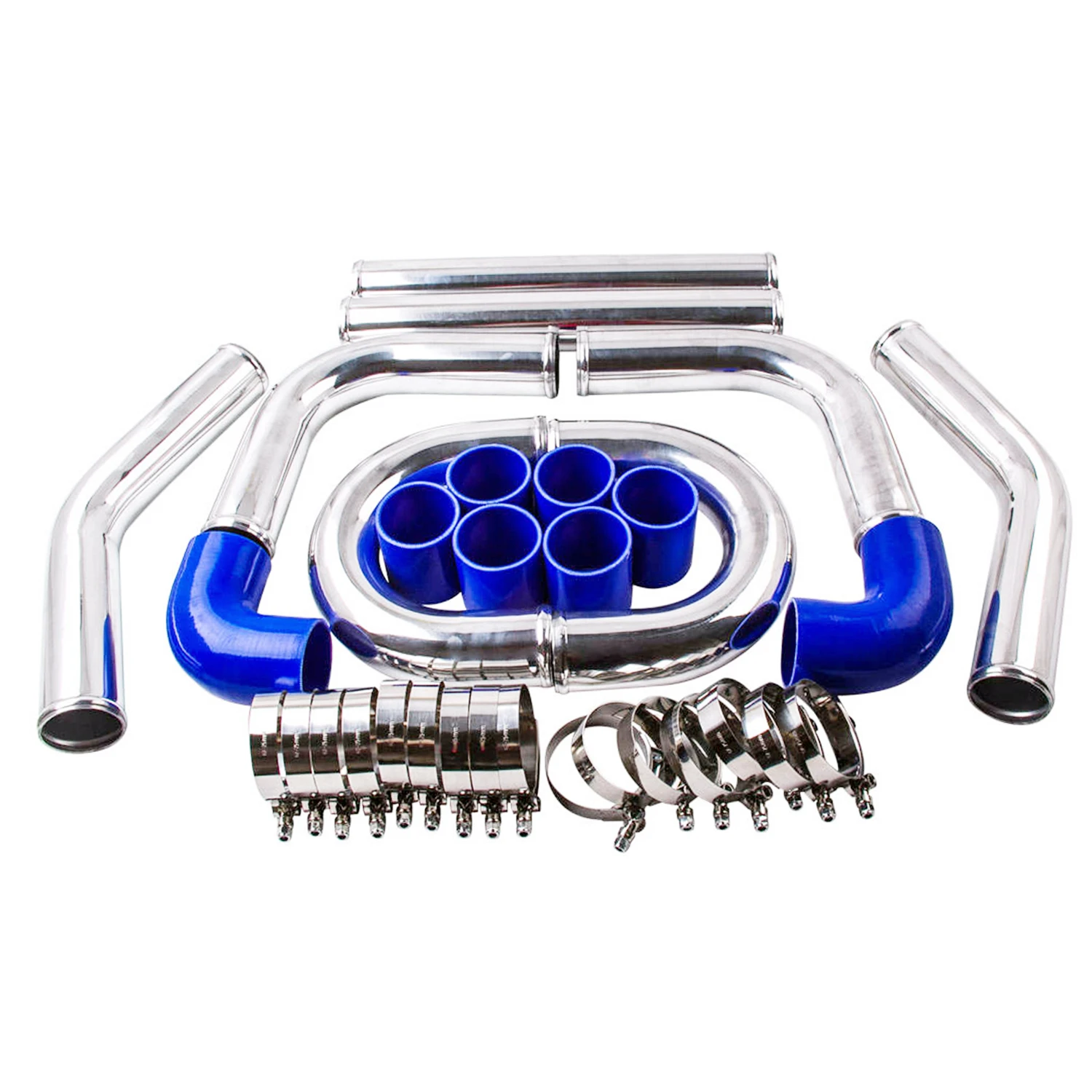 ALUMINUM TURBO INTERCOOLER PIPING KIT/PIPES/CLAMP/COUPLER/UNIVERSAL 2.5