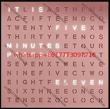 Creative LED Alphabet Wall Clock, English Time Display Desktop Ornament, Multifunctional Reading Timing Table Clock for Home