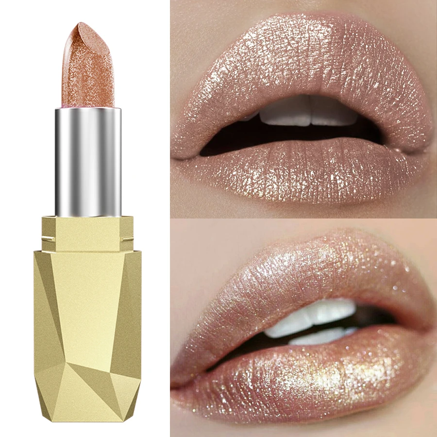 1 PC Sexy Glitter Plumping Metallic Lipstick Moisturizer Shimmer Lips Makeup  Fullness Lip Tint Gel Soft Tube Cosmetic Red