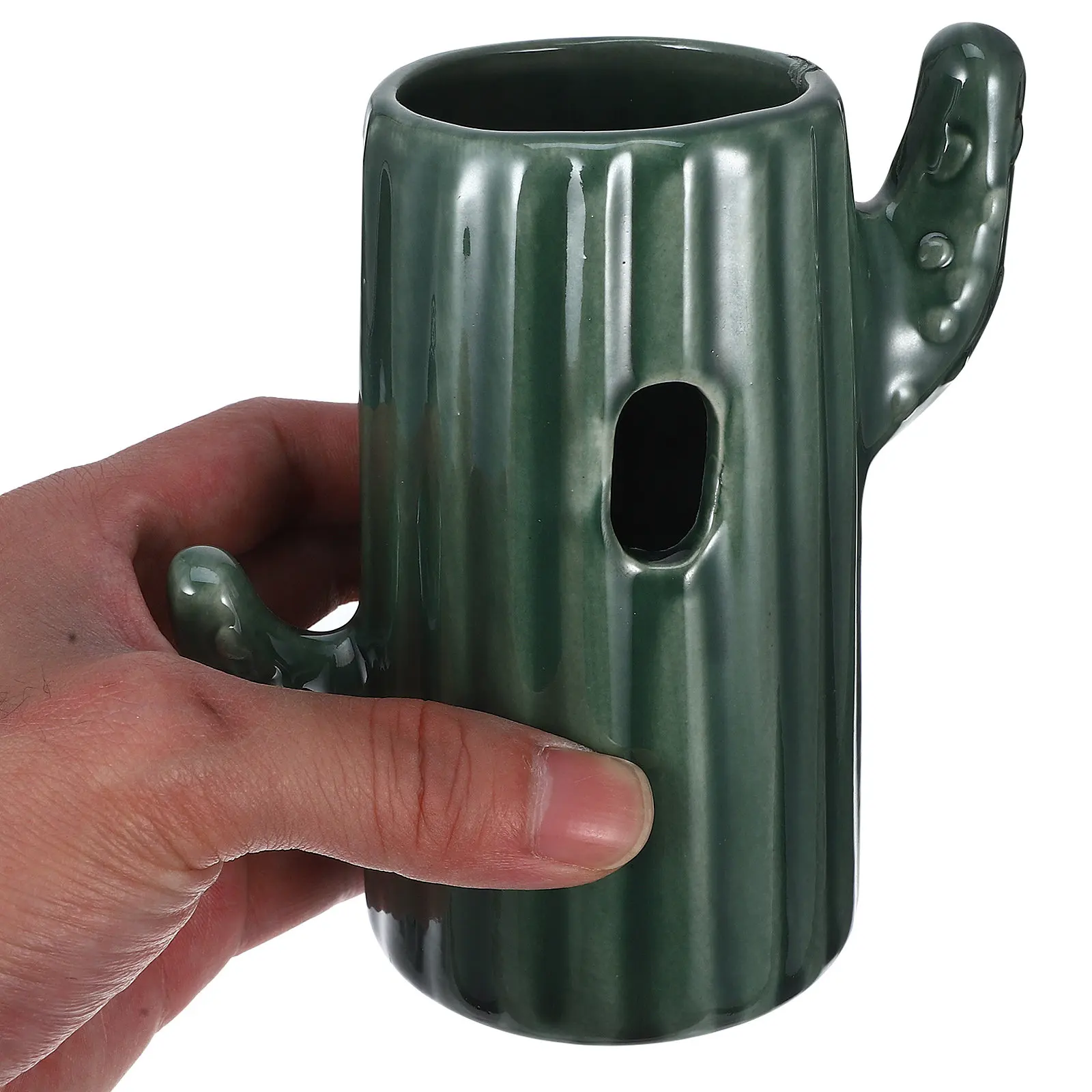 

Ceramic Hamster Water Bottle Stand Cactus Shape Holder Secure Water Dispenser Rack for Small Pets Ceramic Pet Bottle Holder