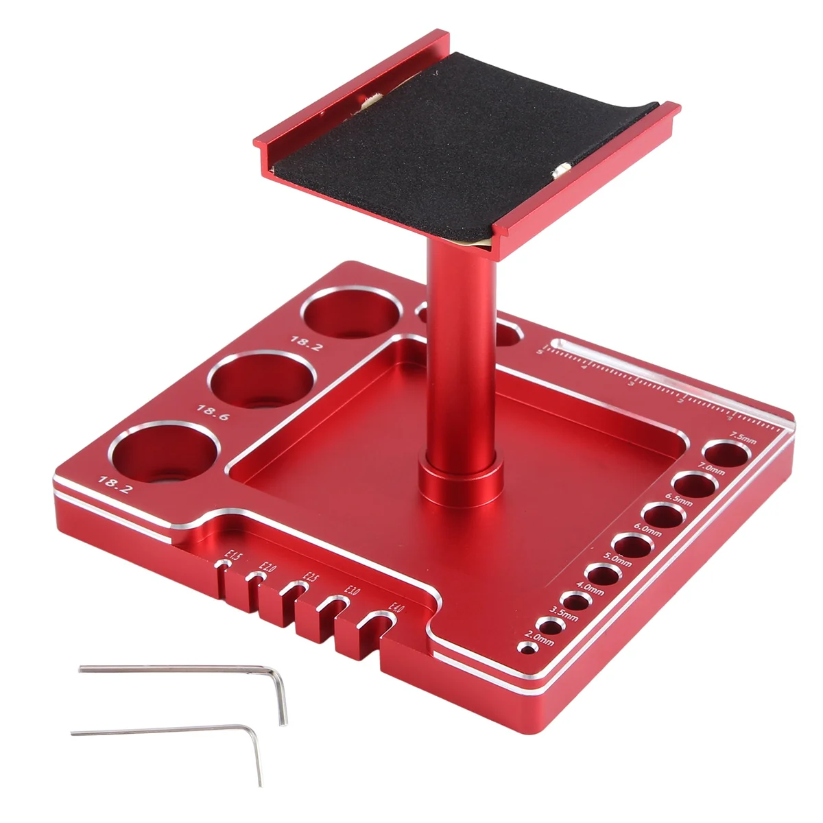 Metal RC Car Work Stand Repair Workstation Assembly Platform 360 Degree Rotation for TRX4M FMS SCX24 1/18 RC Car Red