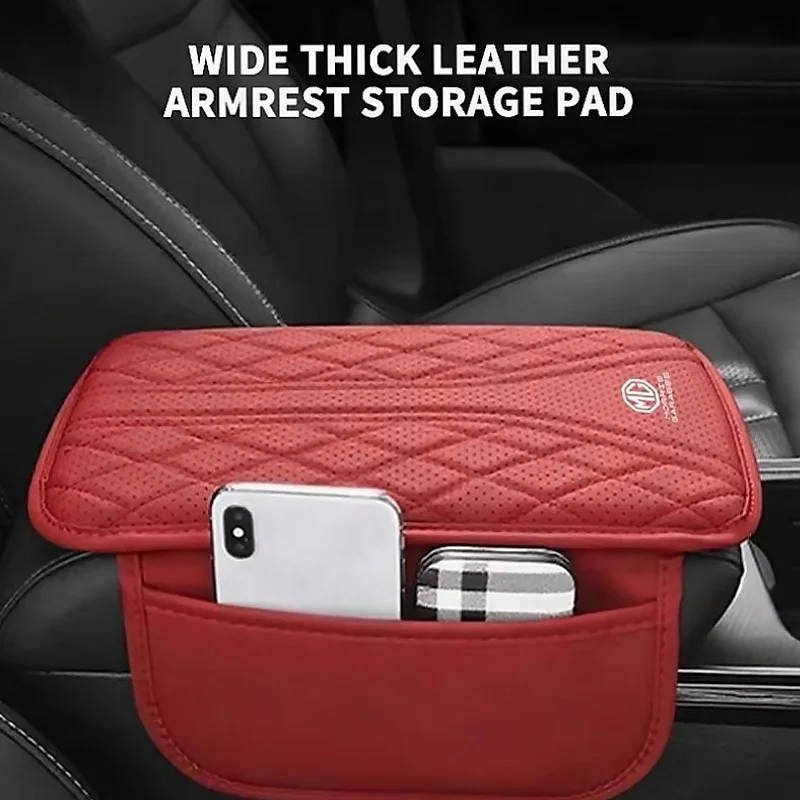 Center Console Armrest Cover Armrest Pad Console Pad PU Leather Storage Pocket for MG ZS MG4 EV MG HS MG3 MG5 EV Marvel R MG ONE