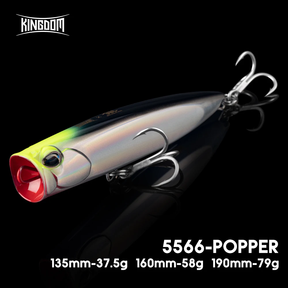 Kingdom popper isca de pesca 37.5g 58g 79g isca artificial de água salgada topwater wobblers corrico popper jerkbait para pesca robalo