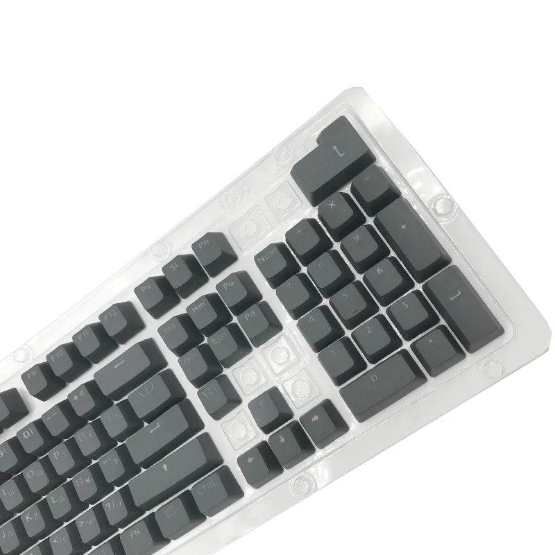 Teclado mecánico PBT personalizado para juegos, juego de teclas de sublimación, doble disparo, retroiluminación rusa, 104 teclas, duradero