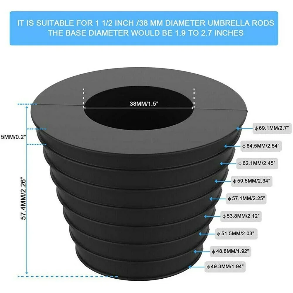 For Ring Wedge For Umbrella Poles For 38mm To Fit Patio Table Hole And Parasol Remains Centered And Steady In Open Air