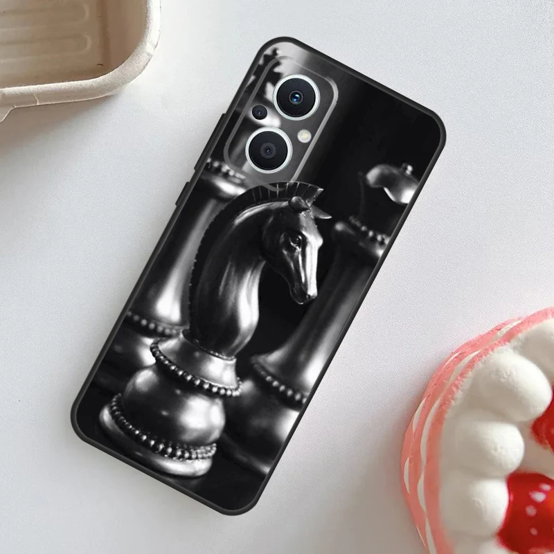 Chess Board Dark Horse Case For OPPO Reno 11 F 10 Pro 4Z 5Z 8T 4 5 6 7 8 Lite OPPO Find X6 Pro X2 X3 X5 Lite Cover