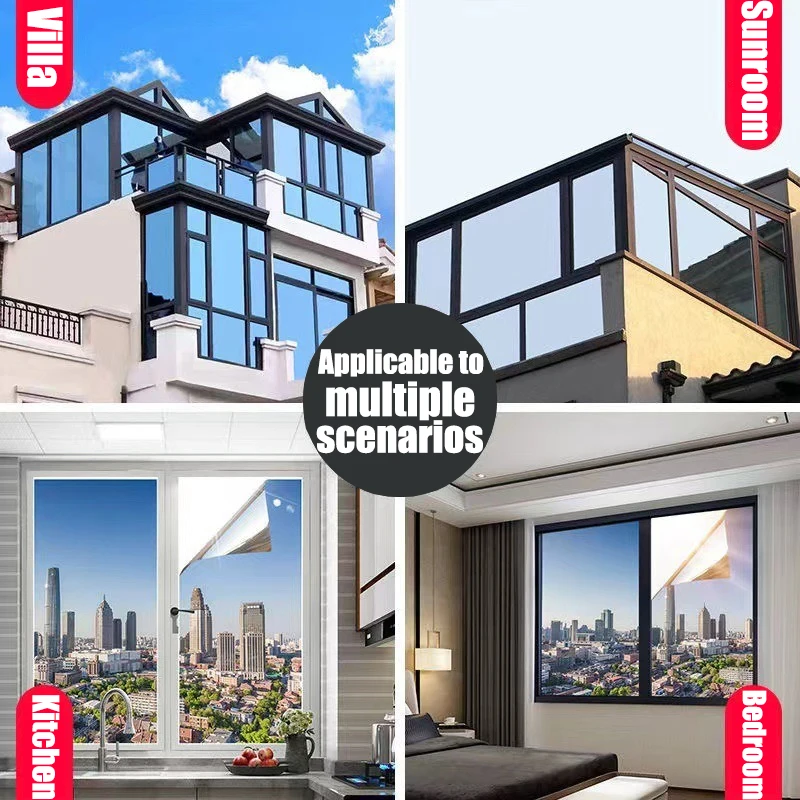 Home Glass Insulation Film Anti Peeping Privacy Protection Anti UV One-way Mirror Window Film Sticker Electrostatic Bonding