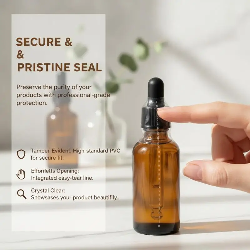 100Pcs Heat Shrink Wrap Film Cost-effective Seal Fit 15ml Glass Liquid Dropper Bottles Small Shop Product Packaging