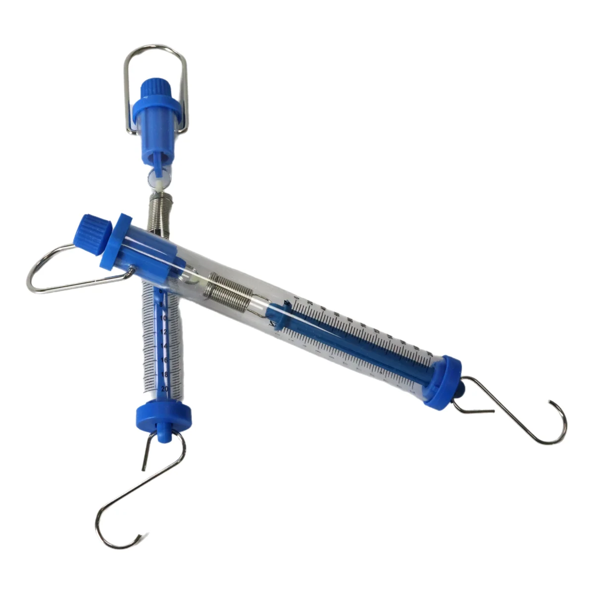 Physics Experiments Mechanical Scale Tension Meter 20N/2kg Spring Balance Cylindrical Dynamometers With Hanging Hook