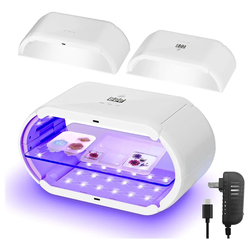 

A96K-96W UV Resin Lamp:Double-Sided UV Lamp With Digital Display Timing Function-For Craft Decoration Jewelry Making US Plug