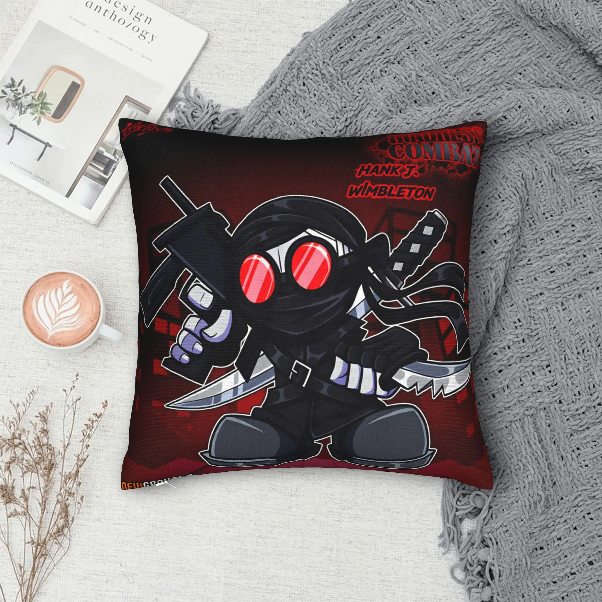 MADNESS COMBAT Pillow Cover  Print Cushion Cover Retro Trendy Pillow Case For Chair Sofa Home Decor