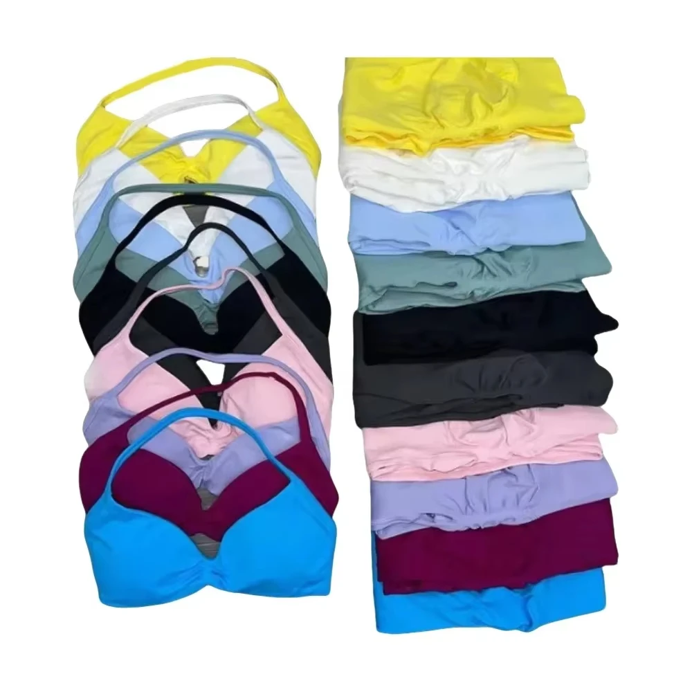 

Two-piece Girls' Resistance Training Yoga Pilates Gym Exercise Cycling Sports Set High-elasticity Seamless Set