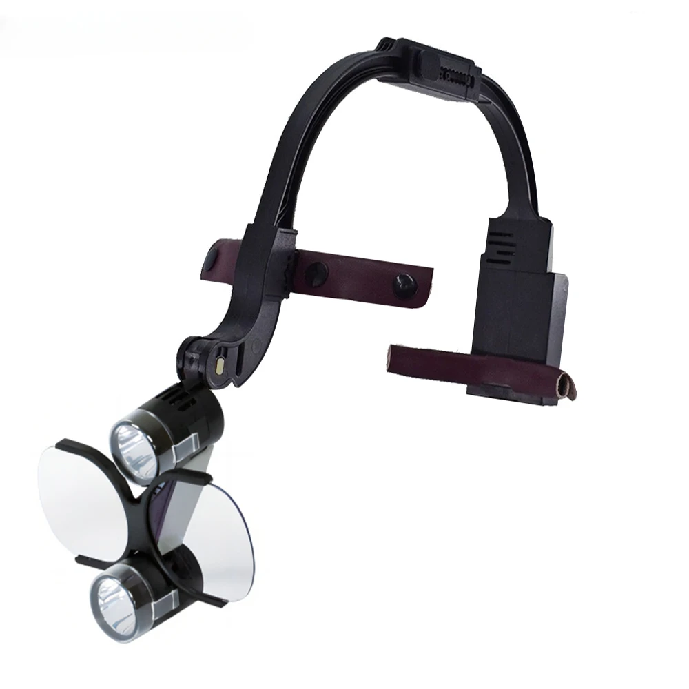 Dental LED Head Light Lamp Headband Mounted Dental Surgical Medical Binocular Loupes