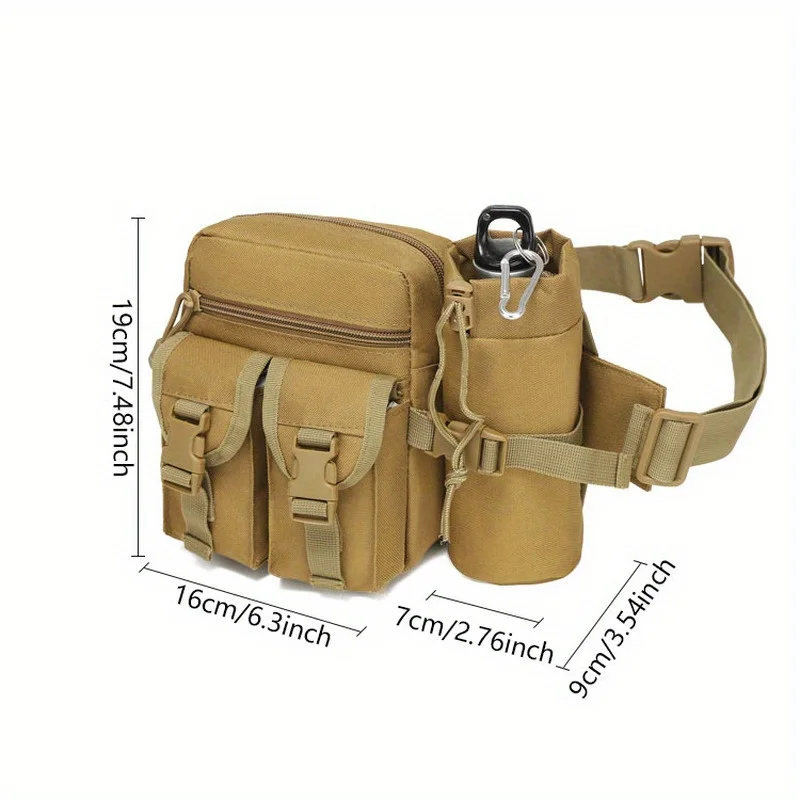 Tactical Men Waist Pack Nylon Hiking Water Bottle Phone Pouch Outdoor Sports Hunting Climbing Camping Belt Bag