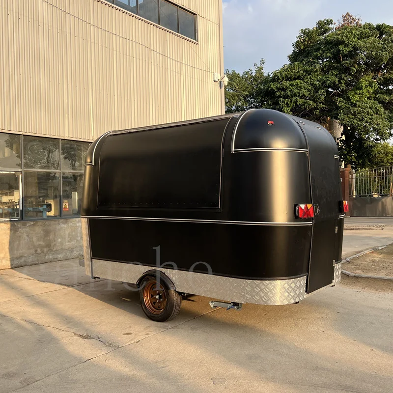 airstream food trailer with ice cream hamburger waffle crepe carts/ 304 stainless steel mirror smart camper rv food truck