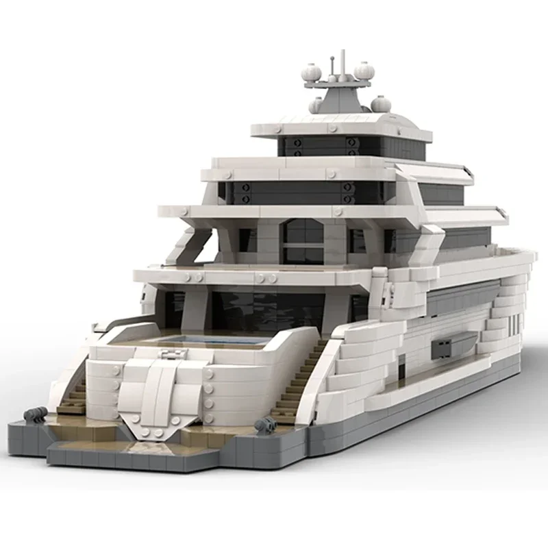 การวิเคราะห์ Moc อิฐหรูหราเรือ Superyacht Mary Jane Modular Building Blocks ของขวัญของเล่นเด็ก DIY ชุดประกอบ