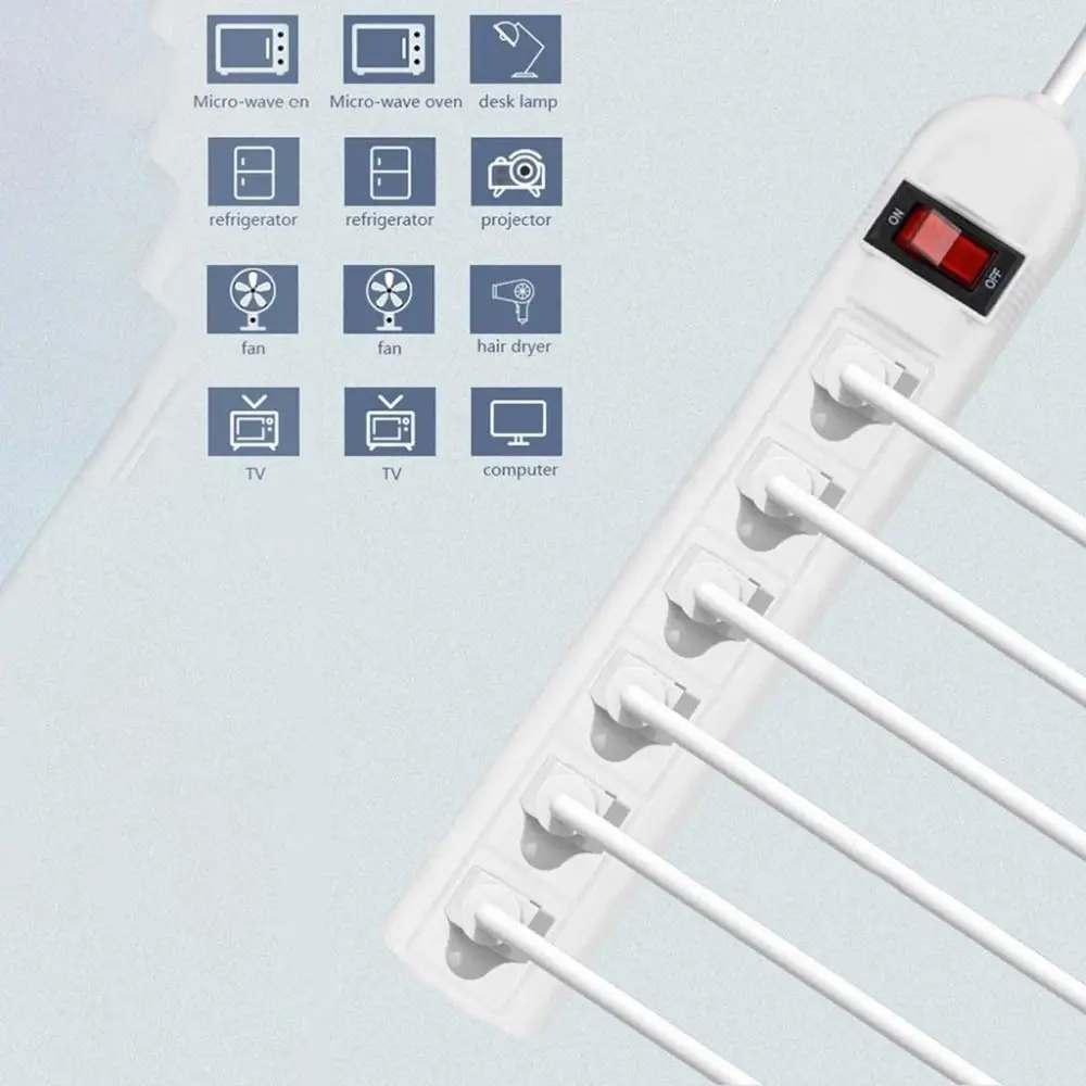 

Durable 2m Cable Power Strip American Standard Universal US Standard Socket Electric Cord Socket Converter