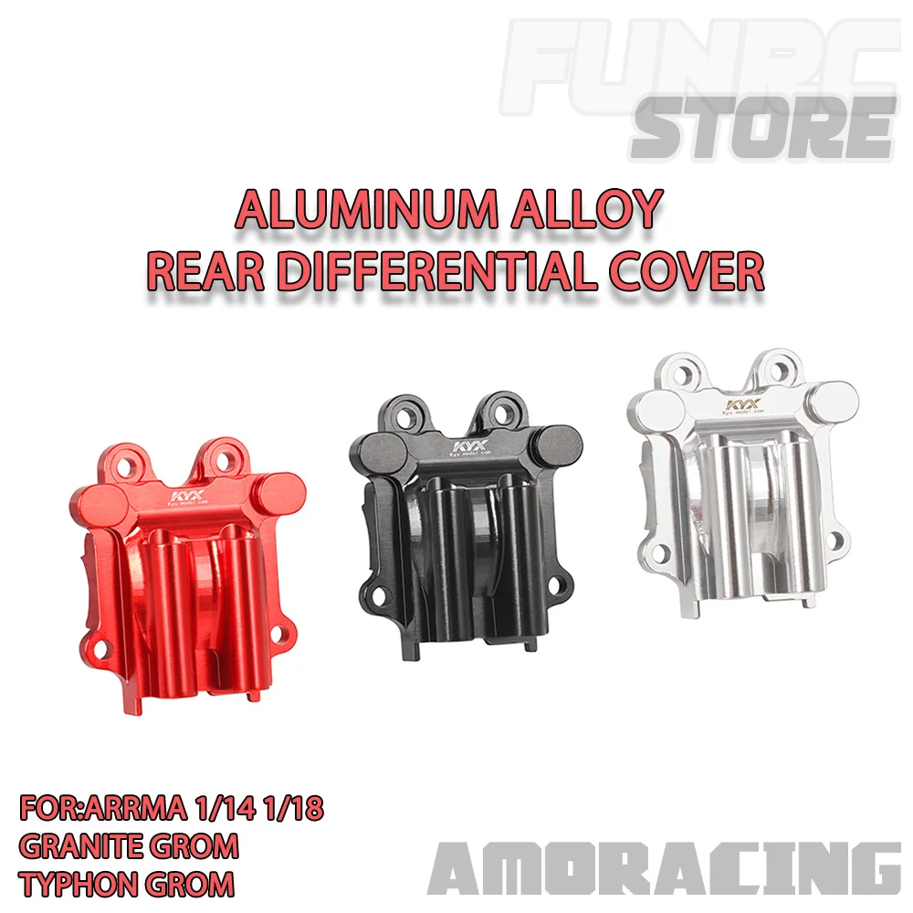 

Arrma 1/14 1/18 Granite Grom TYPHON GROM Aluminum Alloy Rear Differential Cover RC Car Parts Upgrade Accessories