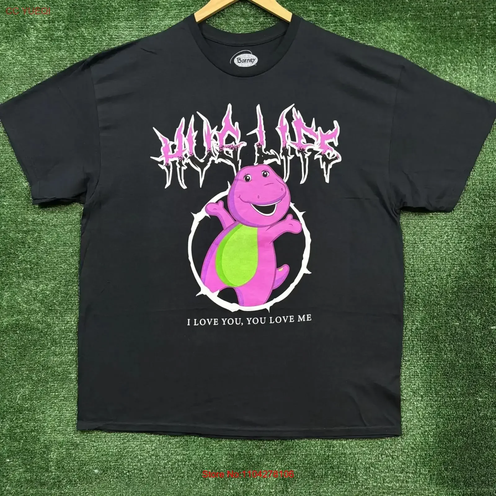 Barney the Dinosaur Hug Life T Shirt Size 2XL vintage Washed Breathable Soft Stretched Comfortable fashion graphic