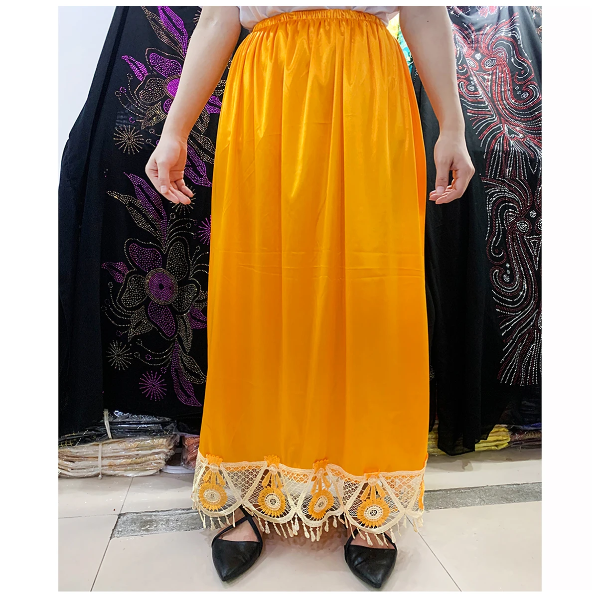 Wholesale Summer Women Plain Stretch Elasticated Ladies Mid Length Long Skirt Solid Minimalist Loose Casual Home Street Skirts