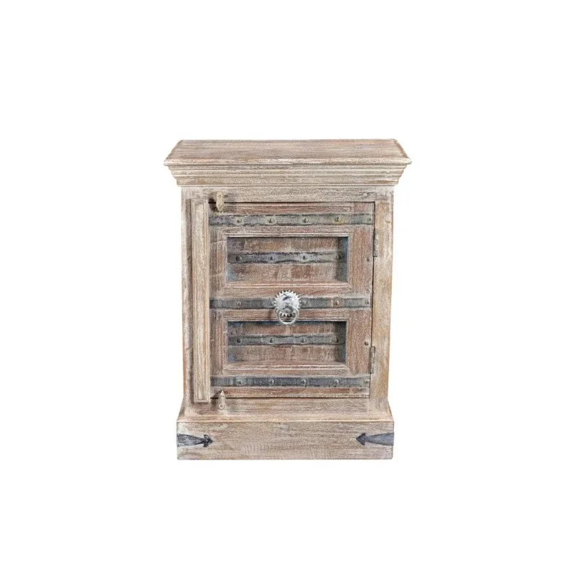 36-Inch white faux wood bedside table with 2 drawers, antique modern traditional family bedroom furniture