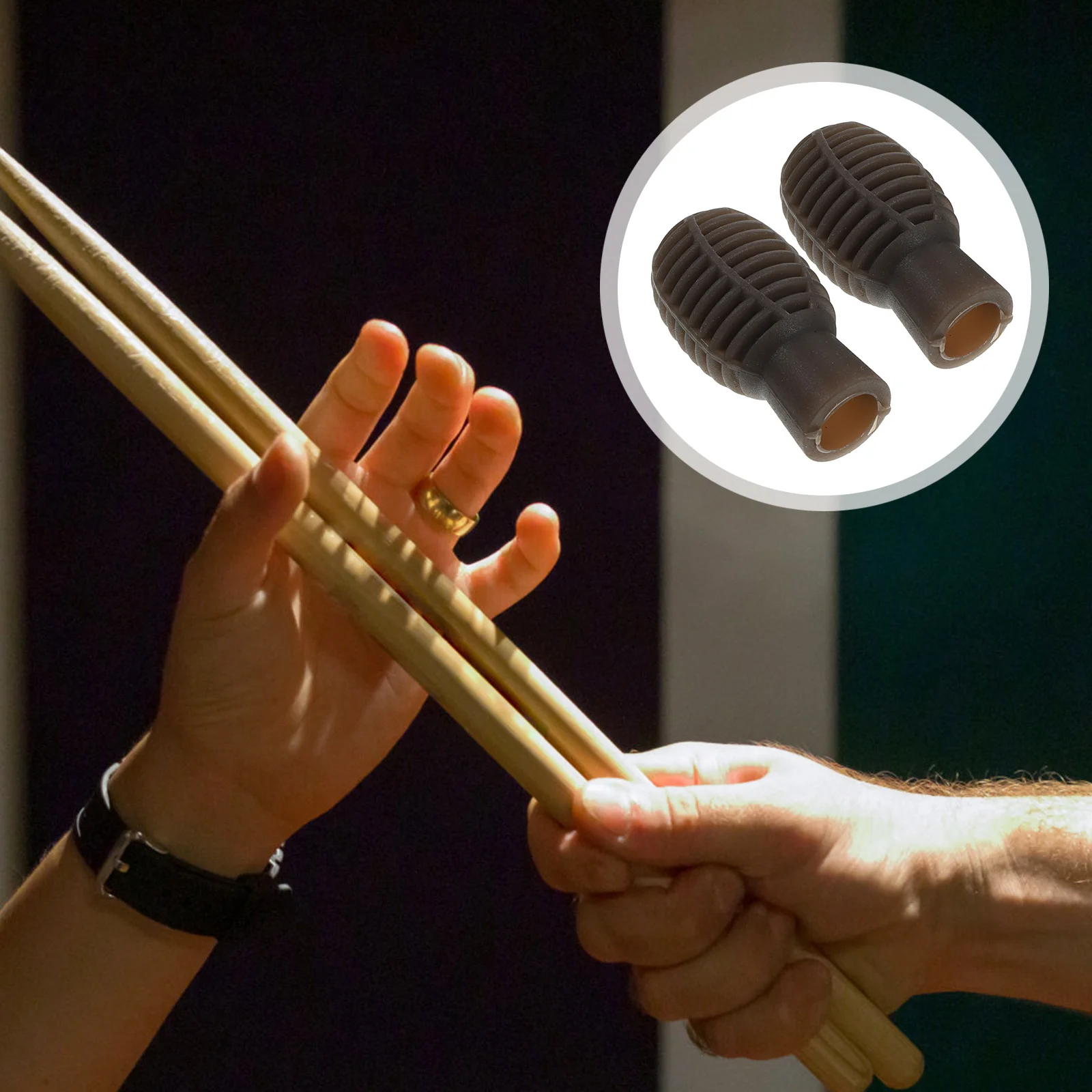 

Silicone Head Drum Stick Percussion Accessories Dampeners Mute Drumstick Silent Tip Practice Replacement Covers Tips Accessory