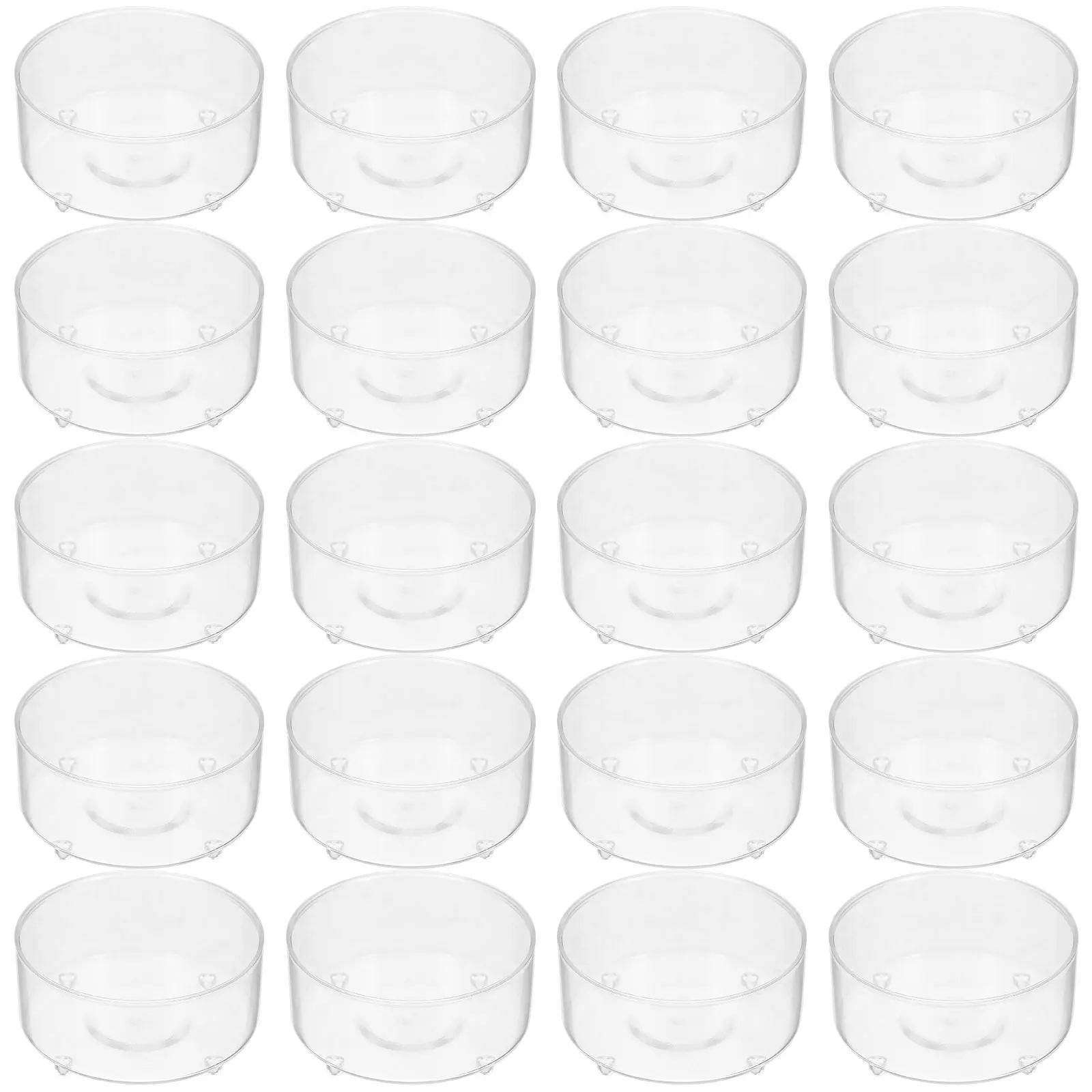 

100 Pcs Candlesticks Holders Taper Votive Bulk Electronic Clear Plastic Tealight Cups