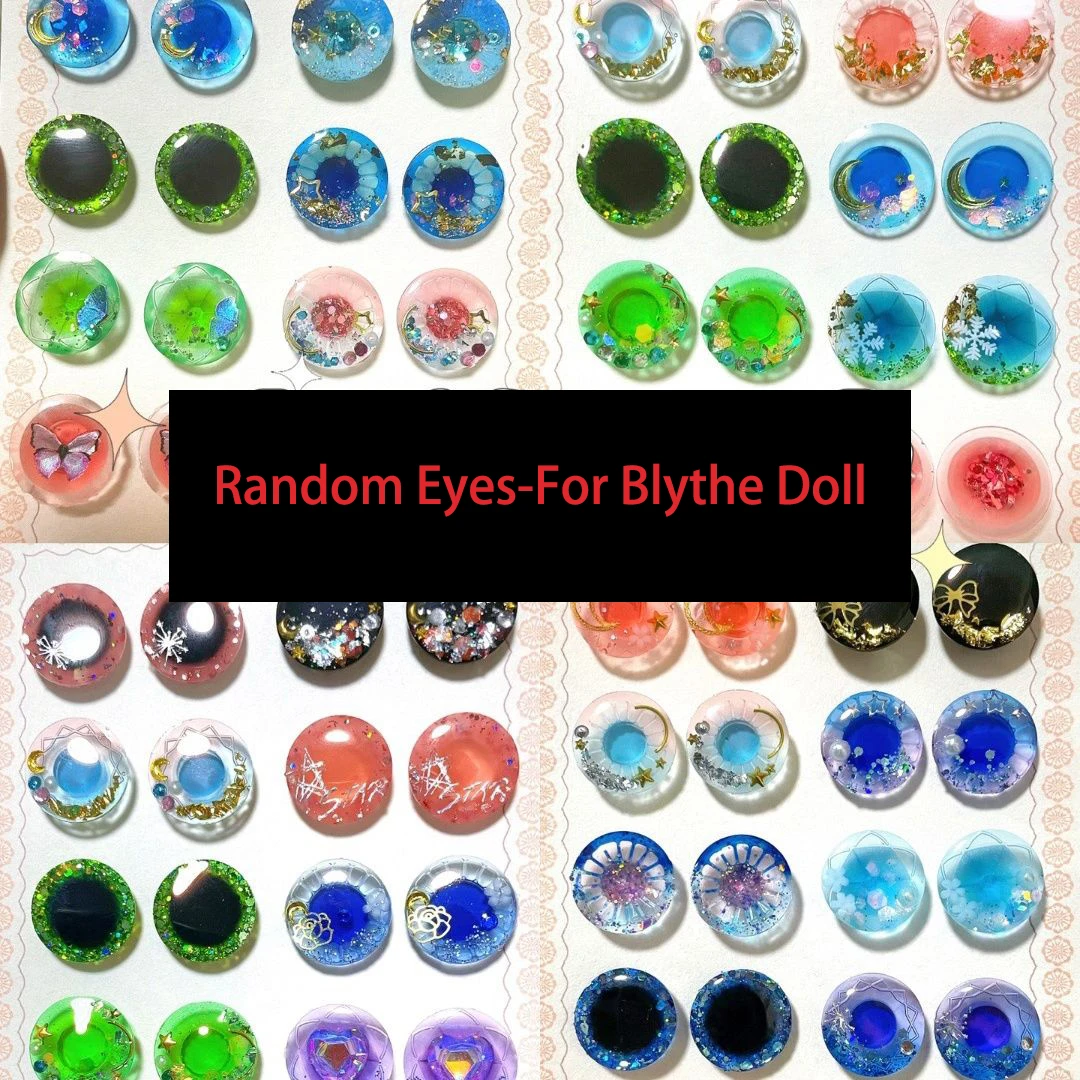 Random 4 Pairs Pupil Eye Pattern Thin Eye Chips Suitable for Blythe Doll DIY Doll Accessories Toy Gift Corlorful Shiny Eye Piece