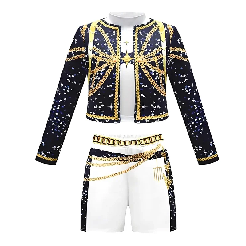 Kids Girls Rumi Zoey Mira Kpop Demon Hunters Cosplay Costume for Children Clothing Roleplay Outfits Halloween Carnival Suit